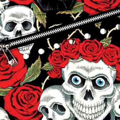 Banned - Skull Roses Handbag - Black/White